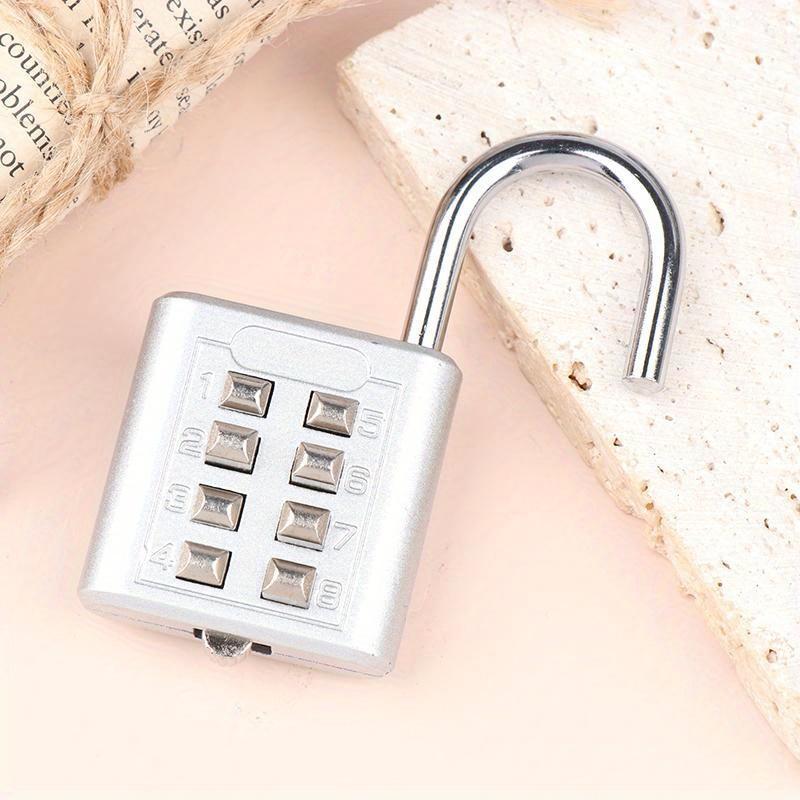 8 Digits Password Code Combination Padlock Zinc Alloy Suitcase for Luggage Travel Smart Lock Keyed Anti-thieft