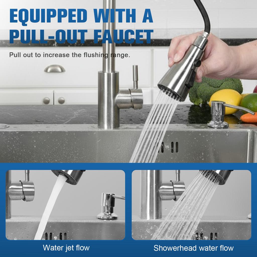 Edelstahlspülbecken mit Armatur Küchenspüle und Mehreren Zubehörteilen Haushalts Geschirrspüler Spülbecken für Zimmer Badezimmer Bauernhaus