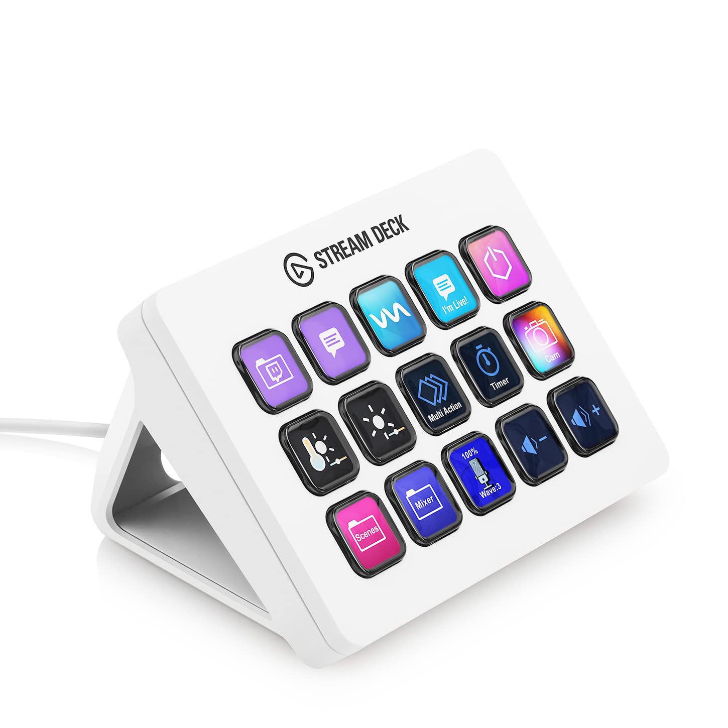 

Elgato Stream Deck MK.2 White Stream DeckWhite [15 Key Layouts] USB Live Content Creation Controller Device for Streamers