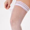 Sexy Polka Dot Thigh High Stockings For Women Anti-Slip Silicone Lace Top Stockings Summer Thin Sheer Tights For Hot Girl Jk