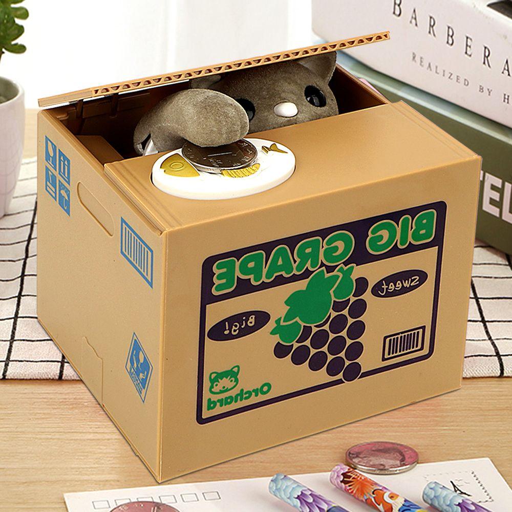 Children Cat Panda Thief Automatic Stealing ATM Toy Money Saving Box Coin Box Piggy Bank