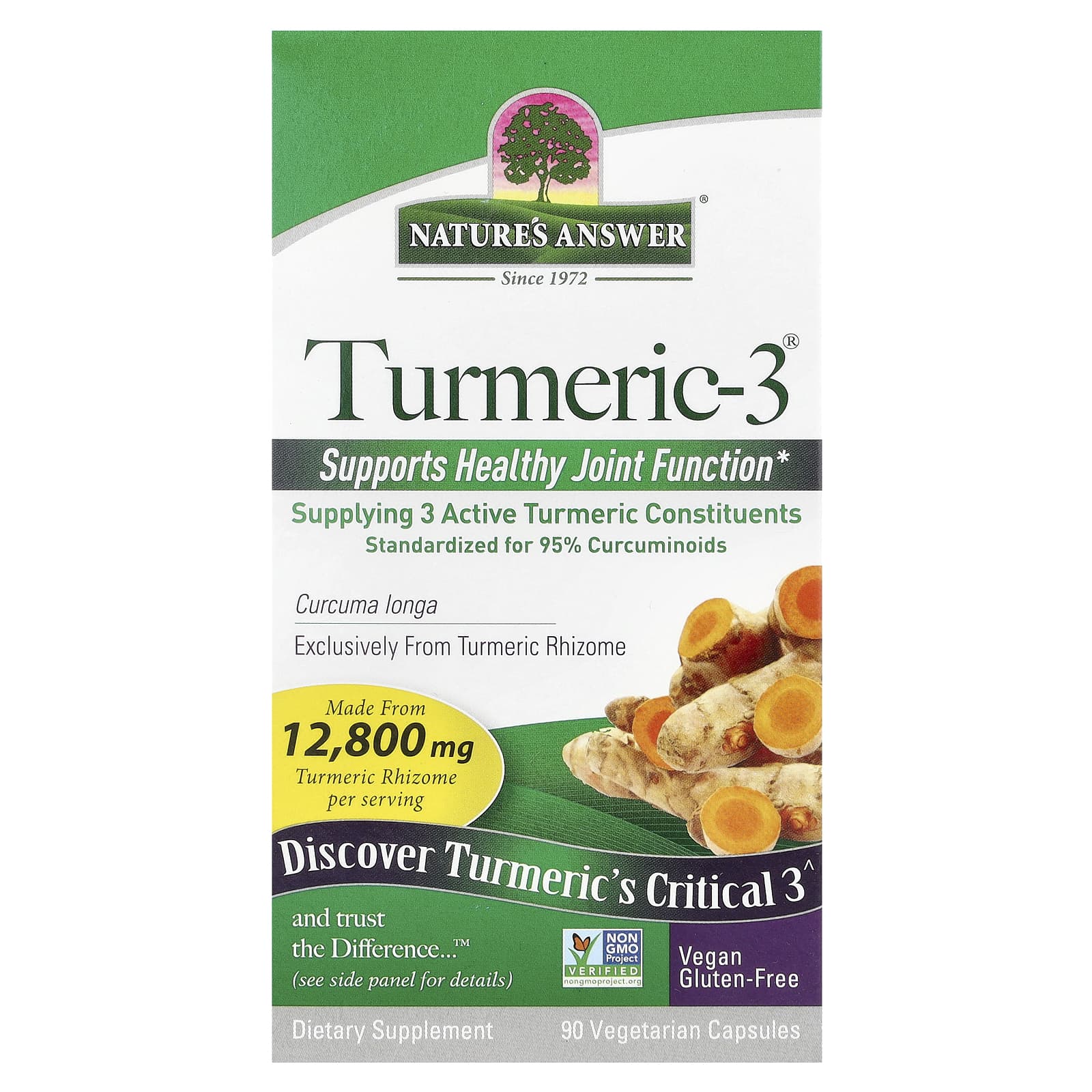 

Nature s Answer, Turmeric-3, 90 Veggie Capsules