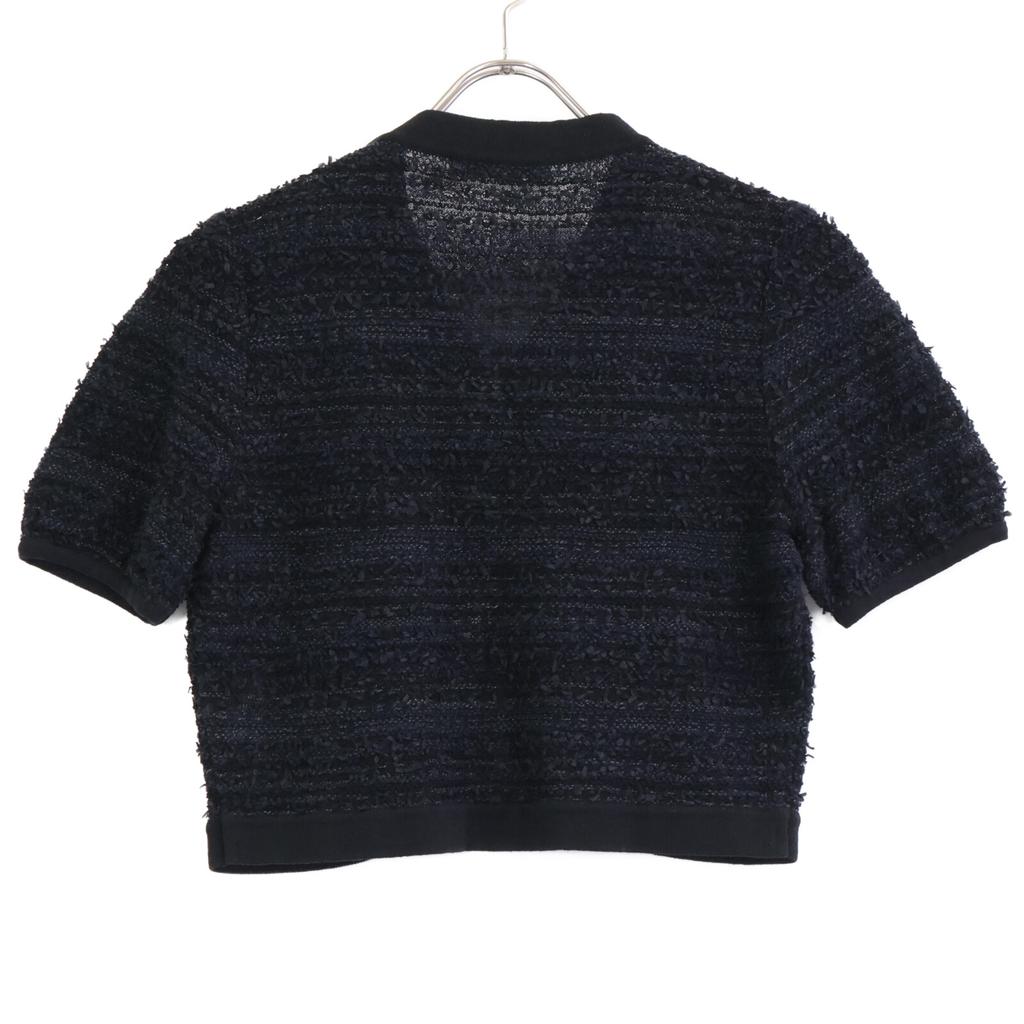 Rene Black Linen Cotton Blend 6222520 Pearl Button Tweet Bolero Cardigan Tops 36 blackUsed