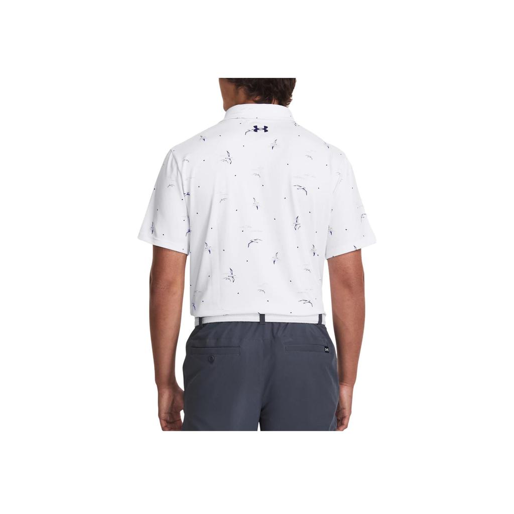 Under Armour Animal Pattern Pullover Straight Fit Polo Shirt Men Tops White 1378677-108