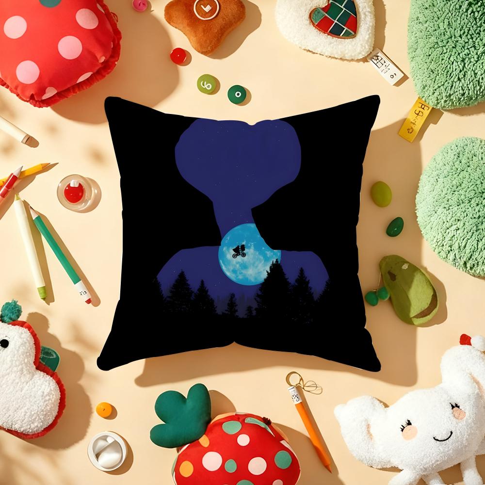ET the ExtraTerrestrial Pillow Case Plush Fabric Soft DoubleSided Printed Sofa Warm Winter Home Gift Cushion Cover