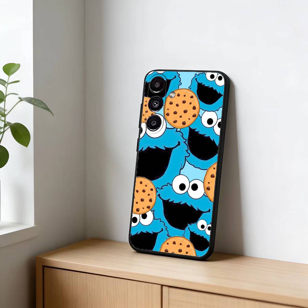 C-Cookie-M-Monster-R Funny Phone Case For Samsung Galaxy A13,21s,22,31,32,52,53,71,72,73,Soft Black Cover