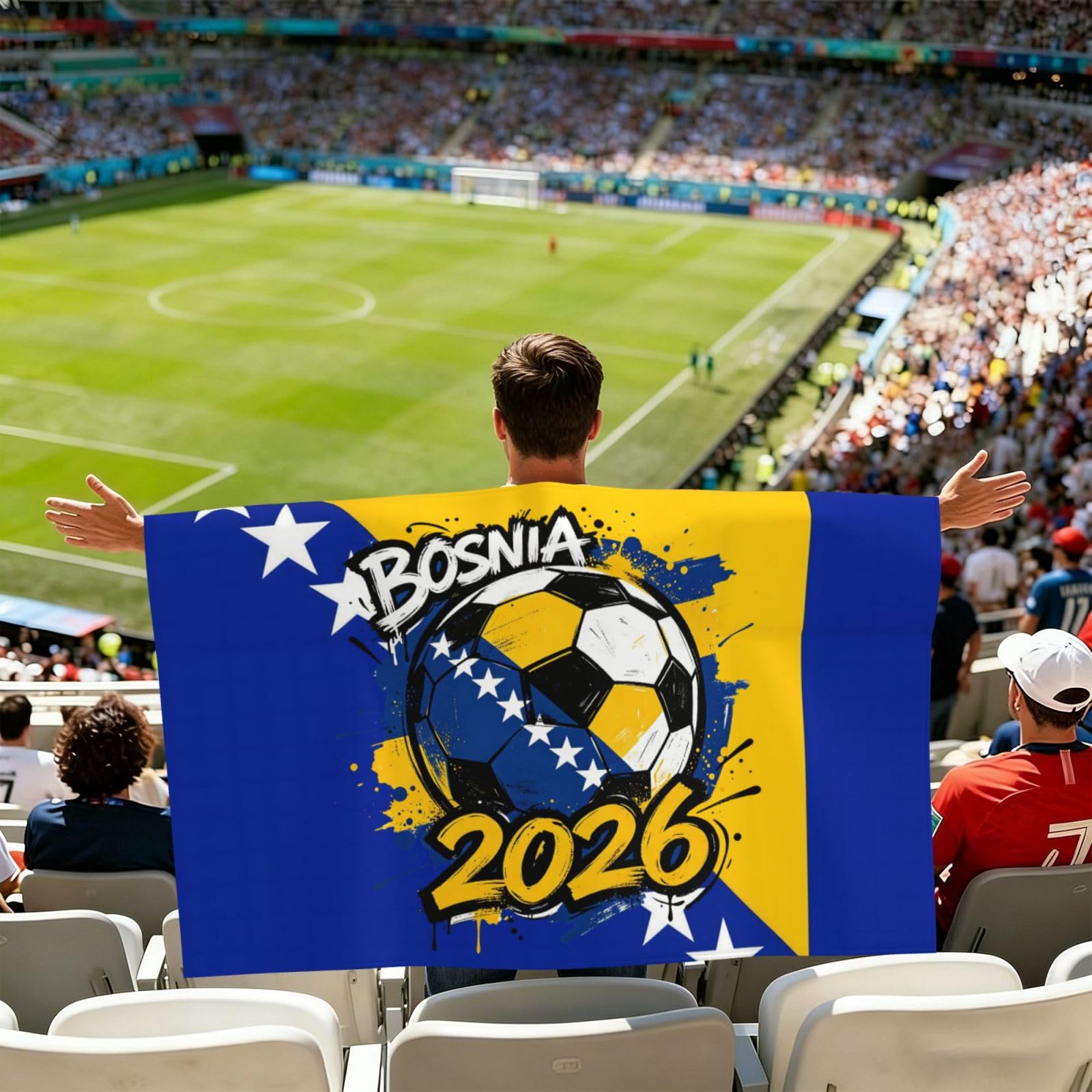 Argentina 2026 Soccer Fan Cape Lightweight Wearable Flag World Cup Supporter Cloak Stadium Accessory for Fans one size