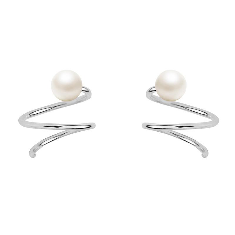 

Серьги-гвоздики с жемчугом, женские дизайнерские серьги с индивидуальным дизайном, маленькие серьги, темпераментные, модные, универсальные, вращающиеся, двухслойные серьги copper