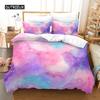 Duhová sada povlaku na přikrývku King Mikrovlákno Dívčí Estetický Duhy Ložní Sada pro Děti Kawaii Hrad Dezert Vzor Povlak na Prošívanou Přikrývku