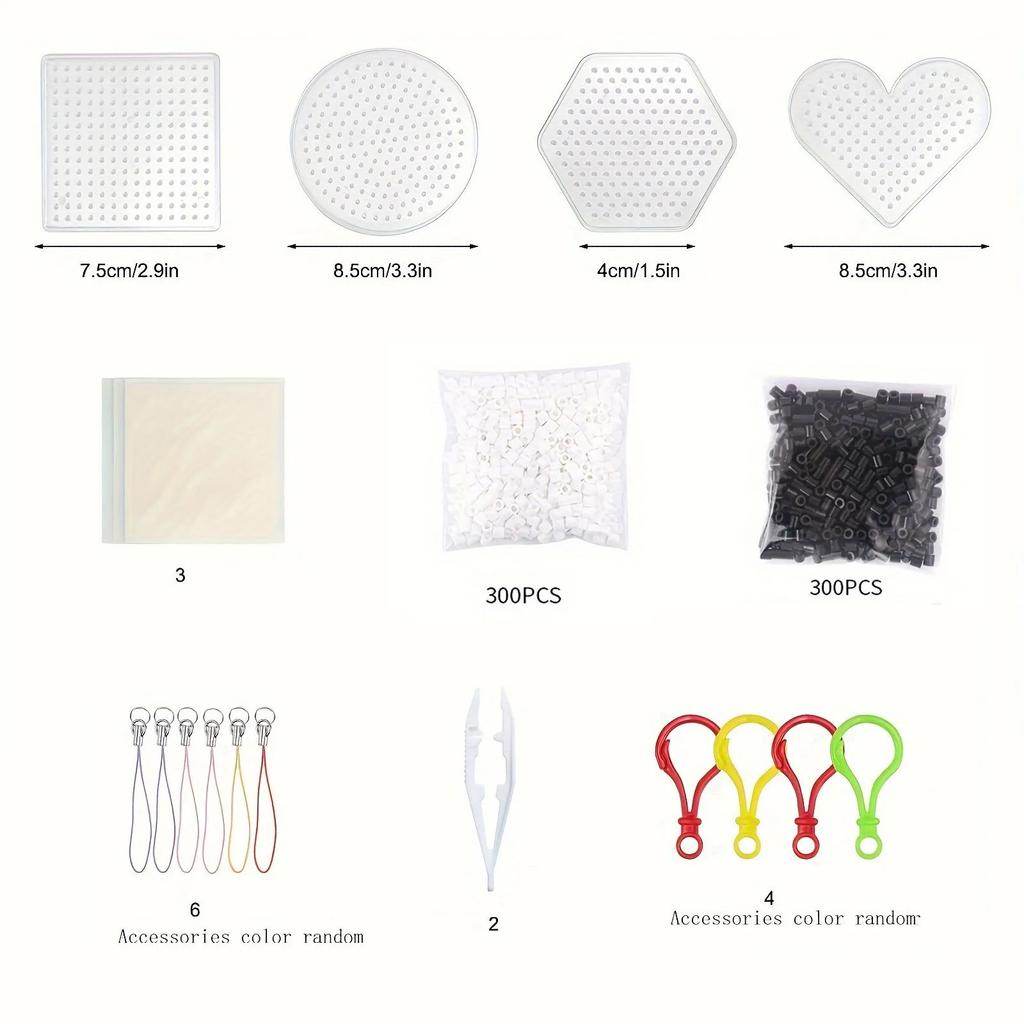 1 Pack 24 Colors Rainbow Ironing Beads Pegboard Set, 5mm 6300Pcs Hama Beads Pixel Puzzle for Birthday and DIY Toys for Children