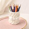 huaqianguhh Silk Texture Pen Holder, 3D Printed Desk Organizer for Brushes Stationery And Makeup Brushes, Ribbon Design Large Capacity Pencil