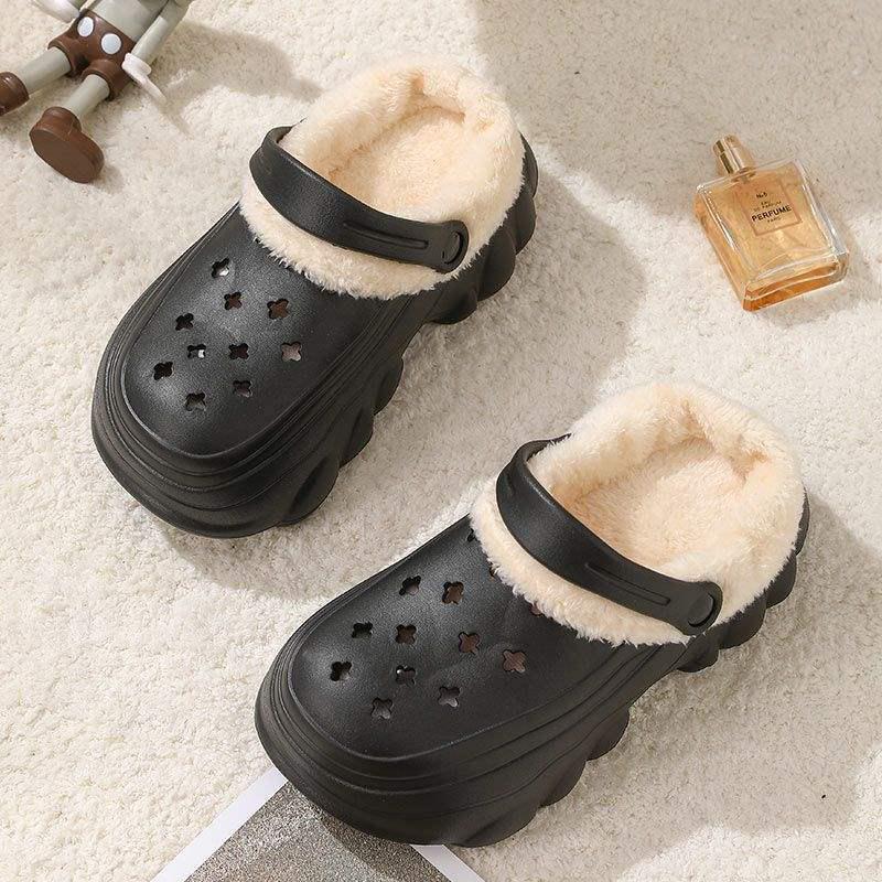 Herren- und Damen-Plüschpantoffeln für den Winter 2024: Fellige, dicksohlige, höhenverstärkende Clogs für den Außenbereich