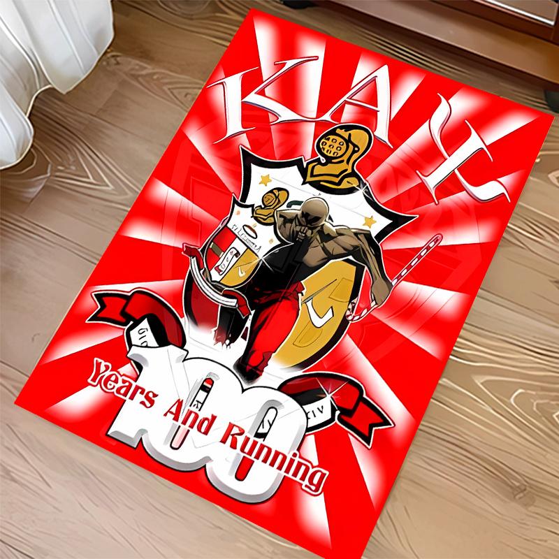 1pc Kappa Alpha Psi Print Area Rug - Soft, Washable Non-Slip Indoor Mat for Office Chairs, Living Room, Home Office Decorative Rug