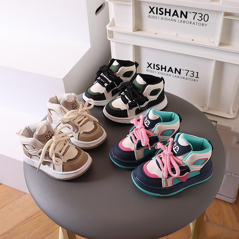 2026 Spring Kids' Soft-Soled High-Top Sports Shoes - Non-Slip Casual Board Shoes for Boys and Girls