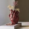 Creative Heart-Shaped Vase Art Resin Human Sculpture Flower Bottle Desktop Home Decoration Perfect for Showcasing Dried Flowers