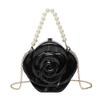 2025 Luxury Women Acrylic 3D Rose Flower Evening Bag Brand Pearl Handle Bridal Banquet Clutch Bag Wedding Handbags Crossbody Bag