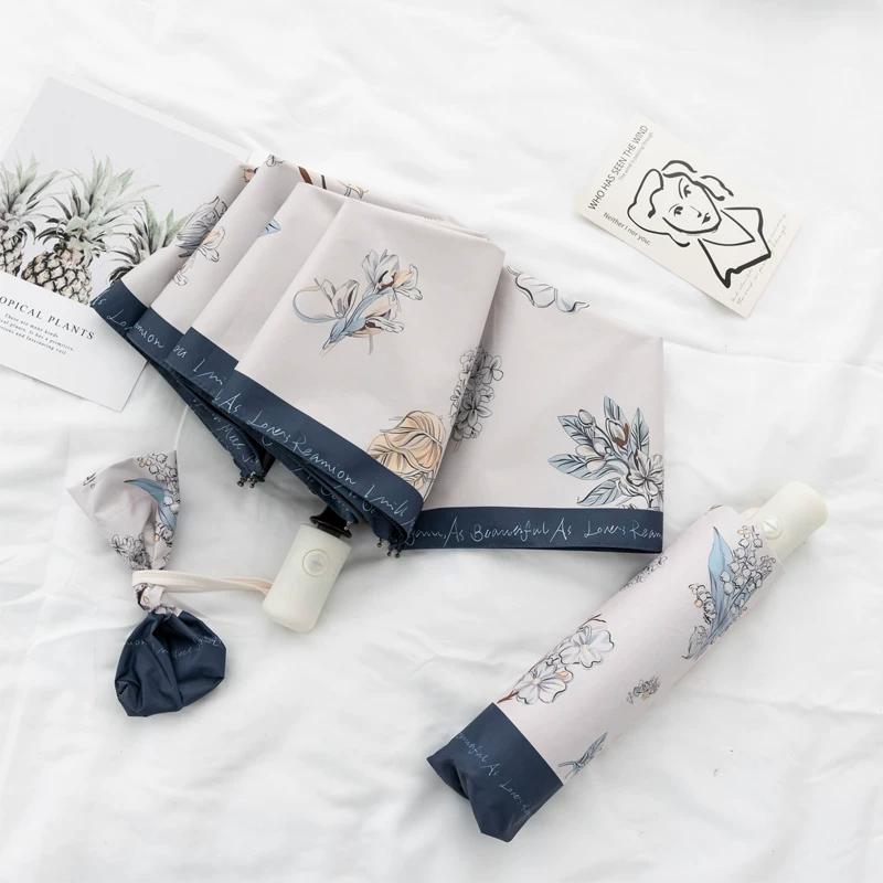 INS Style French Umbrella Women's Dual-Use Niche Style Sun Protection Umbrella Summer Retro Good-looking Automatic Sun Umbrella