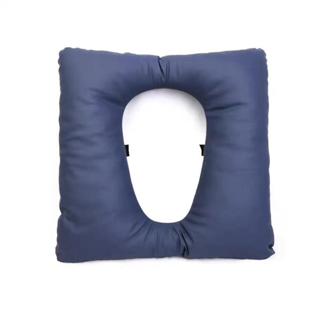 Soft Toilet Seat Pad Waterproof Leather Seat Cushion Universal Commode Cushion  Seniors синий