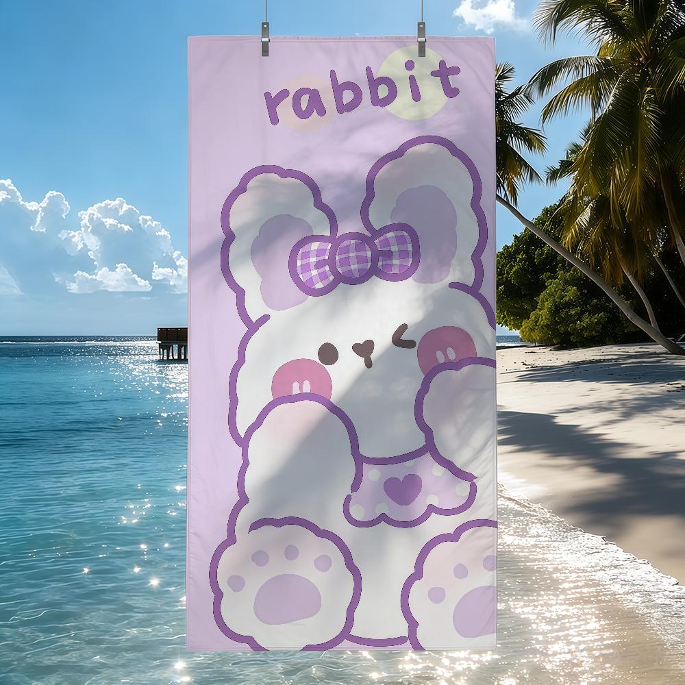 Cute Rabbit Cartoon Kawaii Towel Quick Drying Beach Towels Are Suitable For Swimming Pools Camping Yoga And The Gym