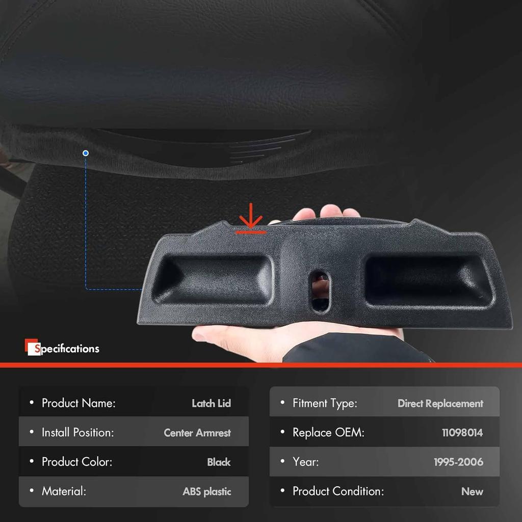 Center Console Jump Seat Armrest Latch Lid, Fit For Chevy Silverado Suburban Tahoe, For GMC Sierra Yukon Avalanche 1995-2006, Jumpseat Console Lid