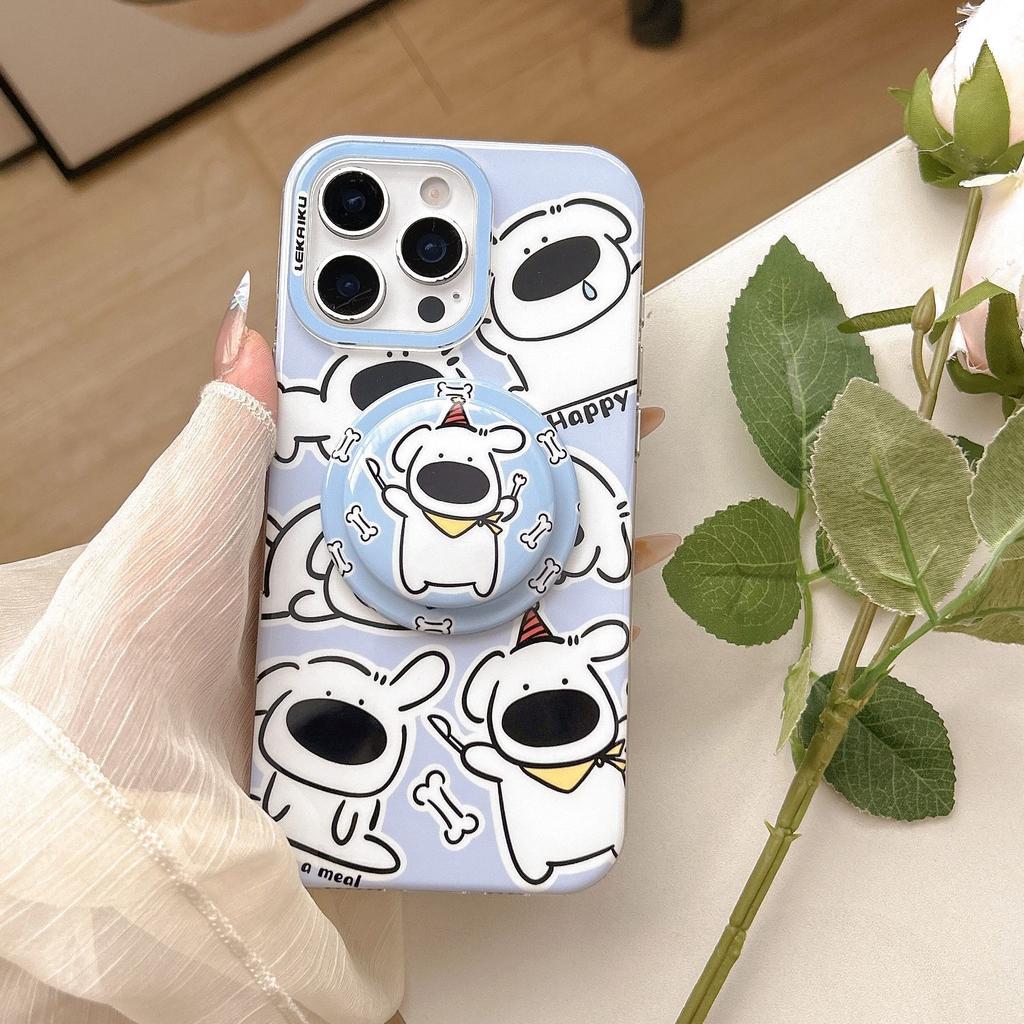 ins Korean cartoon animal suitable for Apple 16promax mobile phone case iPhone15 magnetic suction bracket 14P new