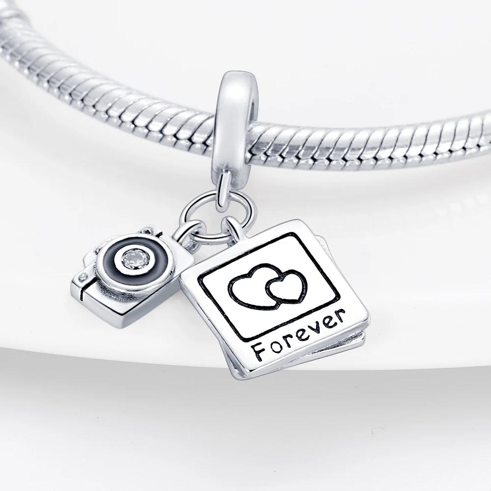 Authentic Charm Bead Charms copper Plated Travel Photo Camera Pendant Bead Charms Compatible With Bracelets Women Jewellery Making Diy Gift