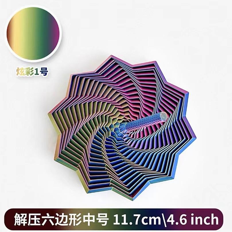 

8.5CM 3D Printed Stress Relief Star Optical Illusion Foldable Puzzle Toy Polygonal Radish Tower Spiral Desktop Toy