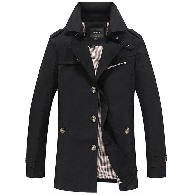 Giacca casual da uomo primaverile e autunnale Giacca a vento di media lunghezza Cappotto taglie forti