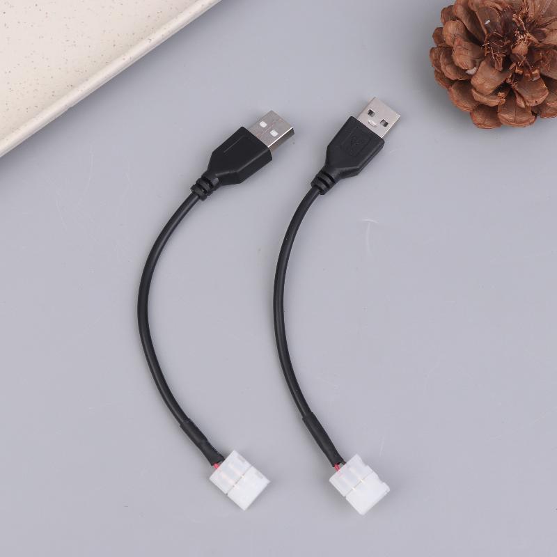 5/10Pcs USB Cable Connector To 2pin 8mm/10mm Free Welding LED Strip Connector LED Ribbon Strip Light Adaptor
