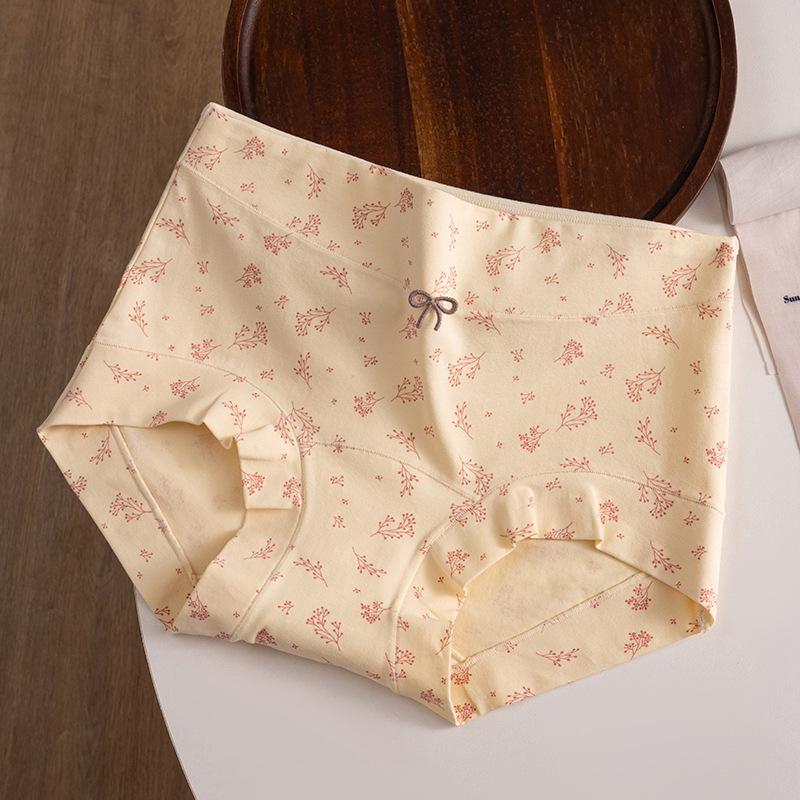 Girls Spring and Autumn Pure Cotton Floral Antibacterial Extended Package Hip Angle Underwear