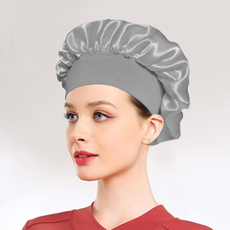 Satin Sleep Bonnet 2Pcs Soft Stretch Wide Elastic Band Breathable Hair Care Headscarf for Home Night Sleeping