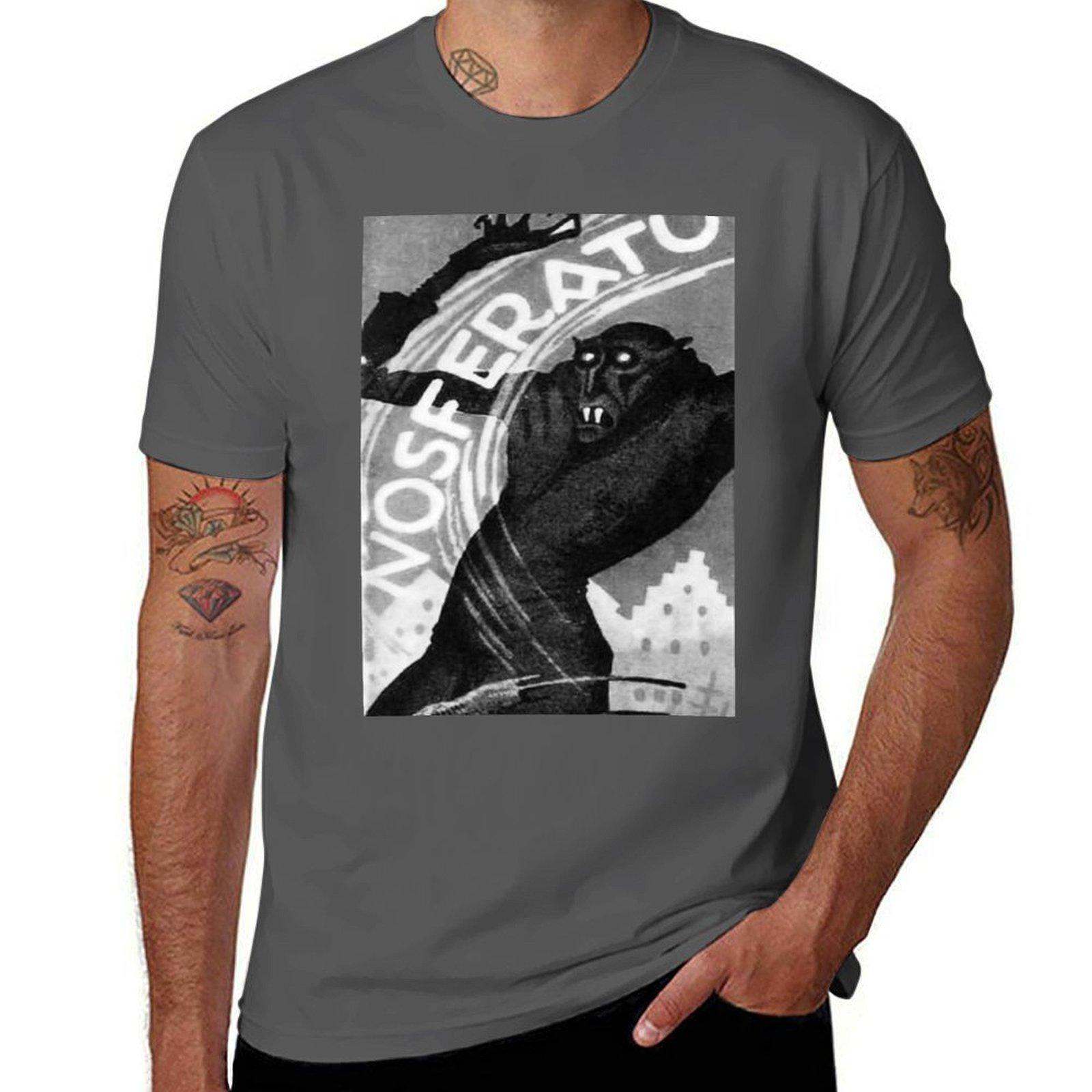 

Nosferatu shirts Film poster (grey) t A cotton for Of Horrors Restored Symphony t man cotton man shirt T-Shirt 4XL