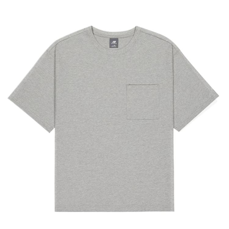 New Balance T Shirts Men s Gray Crew Neck Thin Straight Fit AMT52382-GHM L