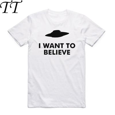 T-shirt Imprimé Homme Femme 2019 Inspiré X-Files Je Veux Croire Manches Courtes Col Rond Unisexe Été Cool Décontracté
