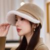 Women's Retro Plush Burr Equestrian Hat Versatile Windproof Warm Hat Autumn and Winter New British Style Hat