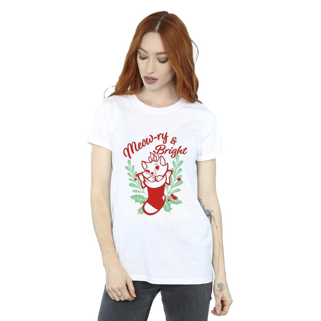 The Aristocats Womens/Ladies Meowry & Bright Cotton Boyfriend T-Shirt