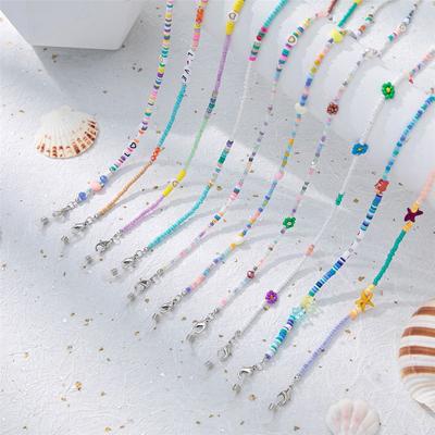 Women Girls Colorful Flower Bead Neck Strap Cord Sunglasses Rope Glasses Lanyard Eyeglass Chain