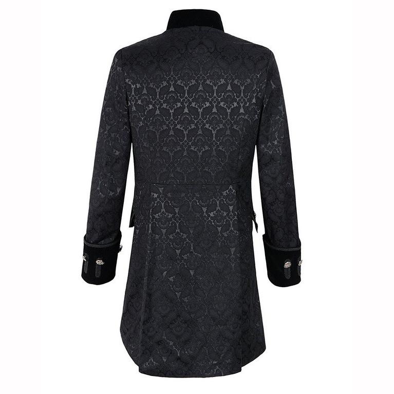 Medieval Cosplay Costume Steampunk Jacket Vest Coat Victorian Ghost Gothic Blazer Suits Stand Collar Trench Men's Shirt