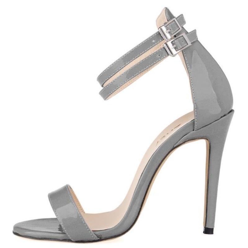 

Women Fashion High Heel Shoes Sexy Black Pumps Pointed Toe Ankle Strap Heels Ladies Nude Party Wedding Shoes 42 сірий