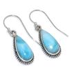 Natural Republic Larimar Edelstein Handgefertigt 925 Sterlingsilber Ohrring 1.50" L9e30