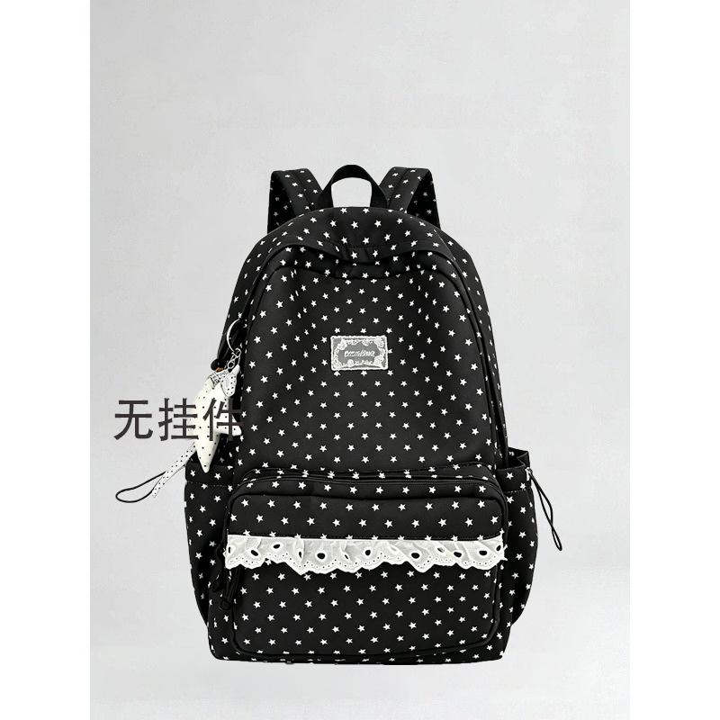 Zaino Scolastico Nuovo Stile College Pois Alto Valore Zaino per Studenti delle Medie Dolce Pizzo Morbido Stile Ragazza Zaino per Viaggi all'Aperto
