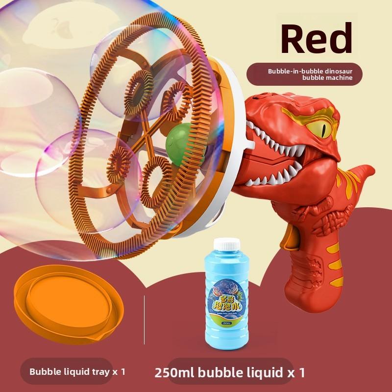 Dinosaurier-Seifenblasenpistole für Kinder mit elektrischem Ventilator und Seifenblasenbläser für Kleinkinder
