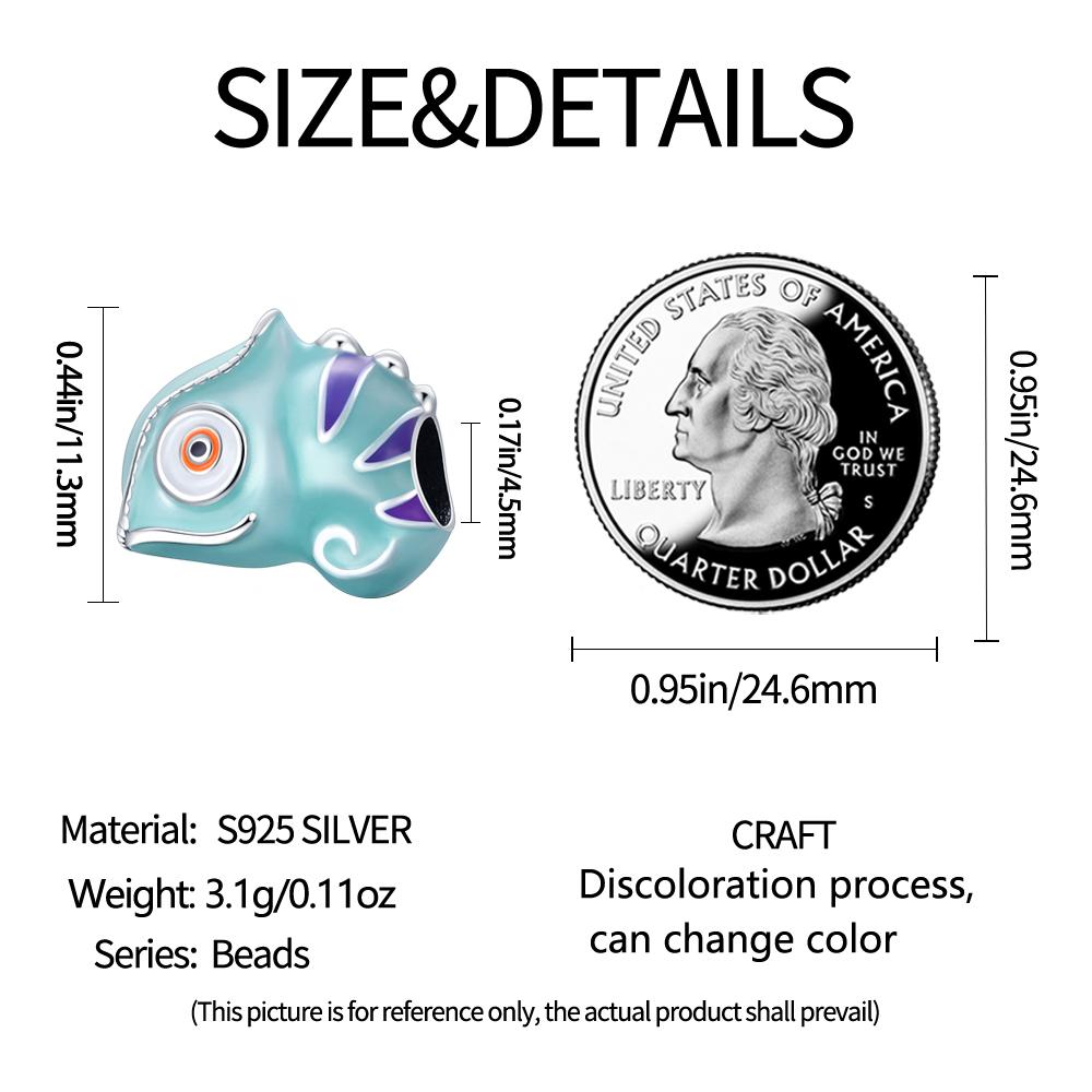 Charm Bead Charms Authentic copper Colorful Chameleon Bead Charms Compatible With Bracelets Diy Fine Gift Women Delicate Jewellery Accessory