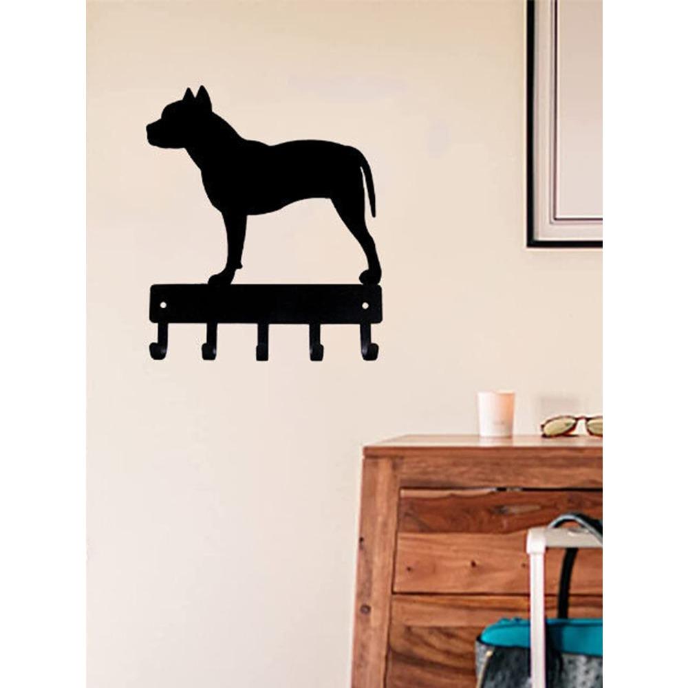 **Pit Bull Dog Head Shape Iron Hook Wall Mounted Heavy Duty Entryway Rack 1pc**