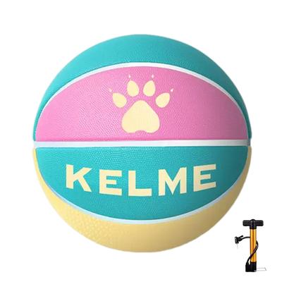 KELME Basketball, Size 5, Rubber Ball, Basic Pink/Green