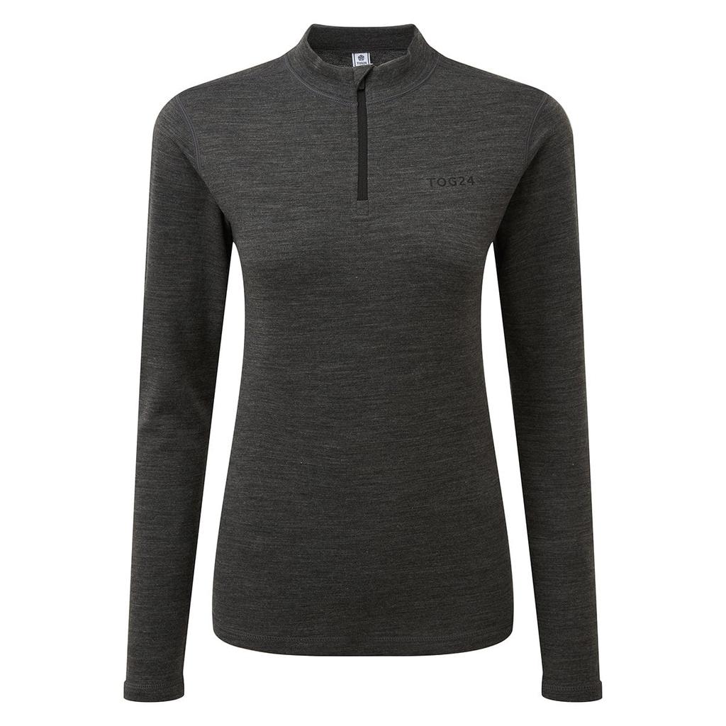TOG24 Damen/Damen Nevis Merinowolle Base Layer Top mit Reißverschluss am Hals