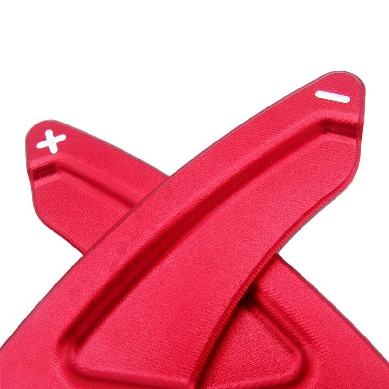 2 Pcs Car Aluminum Steering Wheel Paddle Silver/Red Paddles Shift For VW Golf 7 2015+ GTI R MK7 Scirocco Automobile Accessories