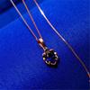 Exquisite 585 Purple Gold Color Gold Blue Stone Pendant Simple Temperament Korean Version Fashion Trend Rose Gold Plated Collarbone Chain