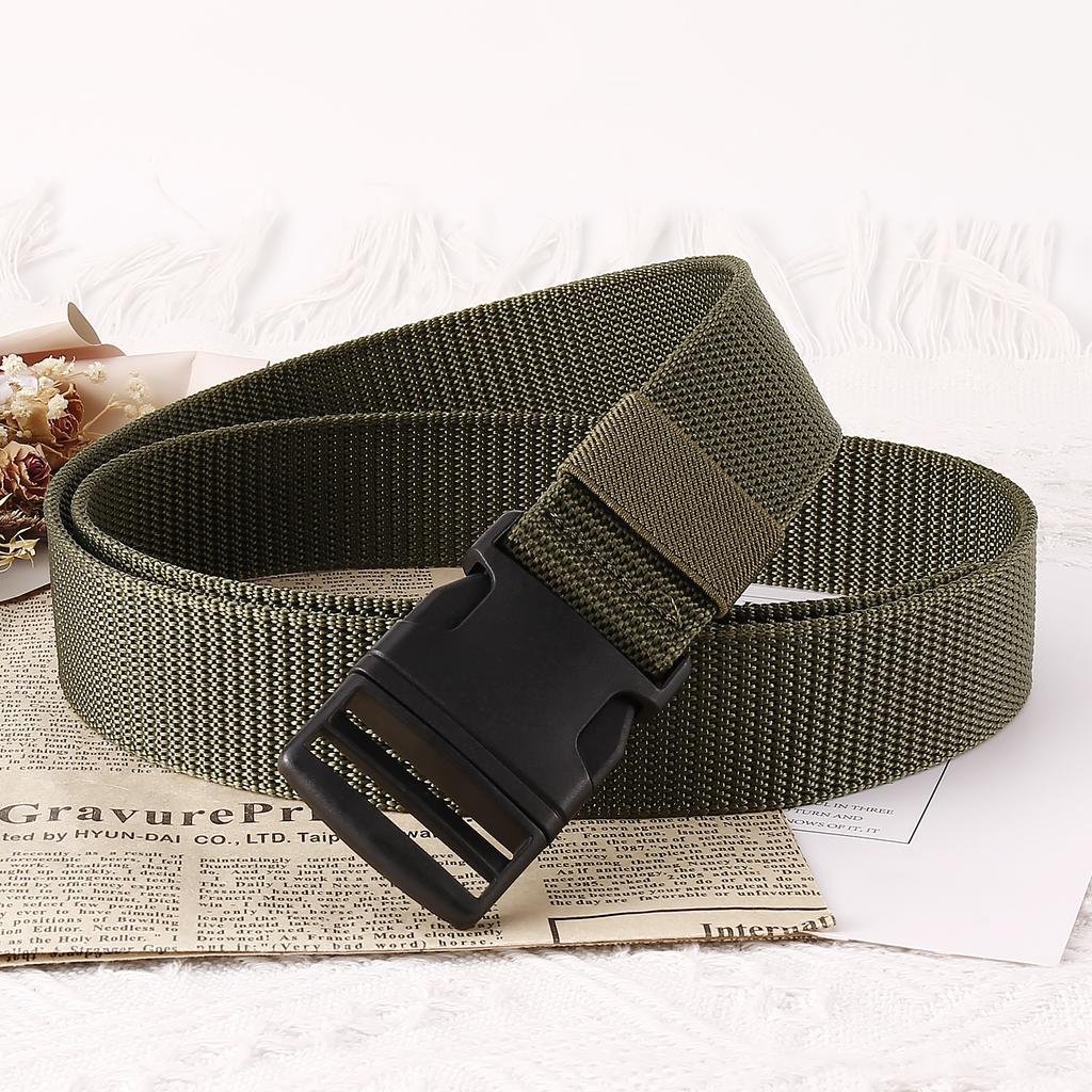 Imitation Nylon Belt Men'S Trendy Men'S Adjustable Casual Braided Belt Tactical Belt Classic Plastic Buckle