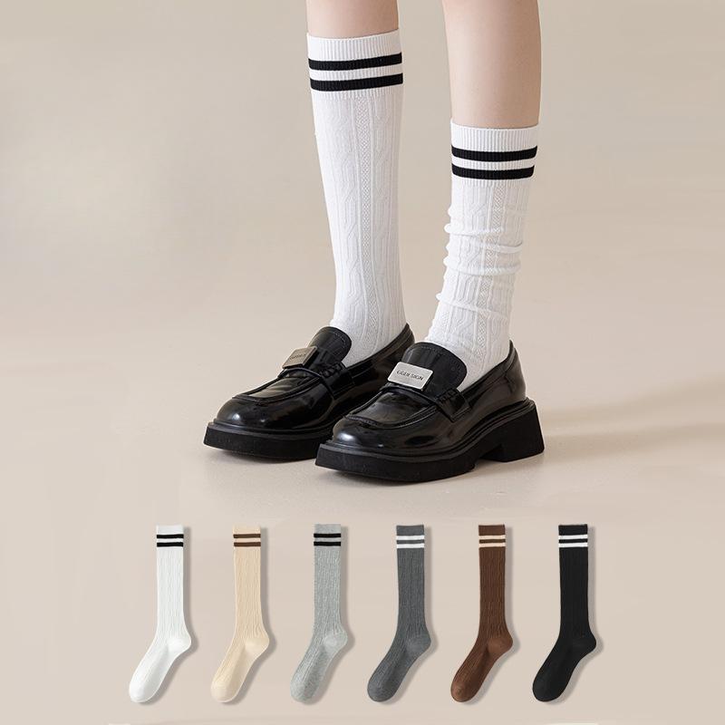 Female Spring and Autumn Fashion New Preppy Style Long Tube Pile Socks